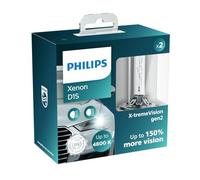 Philips D1S X-tremeVision gen2, lampadina per fari Xenon, +150%, 4.800K, set di 2