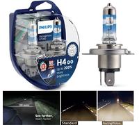 Philips da Corsa Visione GT200 9003 H4 60/55W Due Lampadine Faro Ricambio Stock