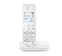Philips DECT D2701W - Telefono Fisso Cordless, Display Retroilluminato da 4,6", Microfono verticale, Chiamate in Vivavoce, Fino a 14 ore, Antenna Ottimizzata, Impostazioni Sulla Privacy - Bianco