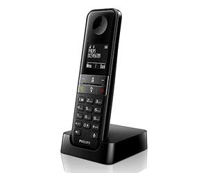 Philips DECT D4701B/34 - Telefono Fisso Cordless, 16 Ore di Conversazione, Retroilluminazione, Suono HQ, Vivavoce, ID Chiamante, Rubrica 50 Nomi e Numeri - Nero (Compatibile: ES, IT, FR)