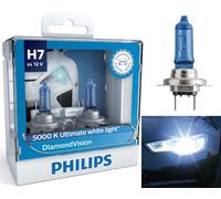 Philips Diamante Bianco 5000K H7 55W Due Lampadine Testa Luce Alto Beam Ricambio