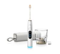 Philips Sonicare Next-Generation DiamondClean 9900 Prestige Spazzolino elettrico - con SenseIQ, Feedback di copertura totale, Feedback di pressione, 24 impostazioni, bianco argento, HX9813/91