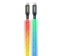 Philips DLC5130C Cavo USB-C 60W PD, 1 m, luce respiratoria RGB, ricarica rapida, senza grovigli, cavo intrecciato per Android, MacBook, Switch, tablet, laptop