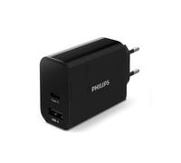 PHILIPS DLP2621/12 - Caricatore USB - Uscita Type-C e USB-A - Ricarica rapida 30 W - Nero