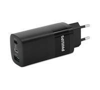 PHILIPS DLP2681/12 - Caricatore con uscita 65 W - Doppia uscita USB-A e USB-C - Nero
