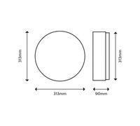 Philips Doris LED plafoniera 2700K nero Ø35cm Philips