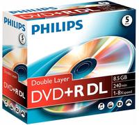 PHILIPS - Dr8s8j05c/00 - DVD +R DL 8.5gb (8x) Gioiello Custodia, 5 Confezione
