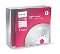 Philips Dvd+rw 4.7gb 4x Jc 5 Units One Size