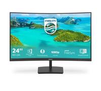 Philips 241E1SCA 24" Gaming Monitor Curvo Freesync 75 Hz LED VA FHD, 4ms, 3 Side Frameless, Casse Audio Integrate, Low Blue Mode, Flicker Free, HDMI, VGA, VESA, Nero