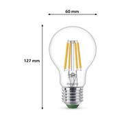 Philips E27 lampadina LED A60 2,3W 485lm 2700K filamenti confezione da 3 Philips
