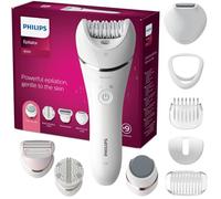 Philips Epilator Series 8000, epilatore Wet & Dry cordless per gambe e corpo con 9 accessori, rasoio, rifinitore, lima per pedicure ed esfoliante corpo, modello BRE740/10