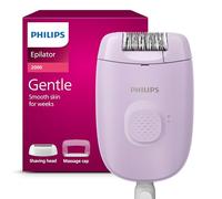Philips Epilator Series 2000 BRE237/00, 1 velocità di regolazione, testa di epilazione lavabile, 2 accessori, lilla