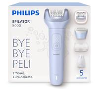 Philips Epilatore Serie 8000 - Epilatore elettrico Wet & Dry senza fili, per gambe e corpo, con ProGuide, 5 accessori, autonomia di 60 minuti, modello BRE709/00