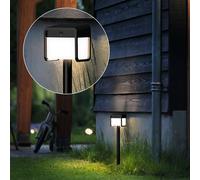 PHILIPS Ezra, Lampada solare a piedistallo UltraEfficient, per Esterni, con Sensore di Movimento, 3000K, Nero