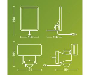 Philips Faretto da esterno a LED solare Tylus, nero 5.000K Sensore Philips