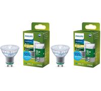 Philips Faretto UltraEfficient LED GU10, 35W, EyeComfort, Senza Sfarfallio, Luce Bianca Calda 2700K, 215 Lumen, Attacco GU10, Pacco da 2