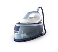 Philips Ferro da stiro con Generatore di Vapore Serie 3000, 2400W, 120g/min di Vapore Continuo, Colpo Vapore da 350g, 6 Bar, Vapore Verticale, Piastra in Ceramica, Azzurro Intenso (PSG3000/20)
