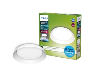 Philips Fleta Plafoniera LED, Plafoniera led soffitto dal design elegante UltraEfficient con SceneSwitch da 10 W, Lampada a soffitto con 1.850 lm, Luce Bianca Fredda da 4.000 K, IP20, Bianca