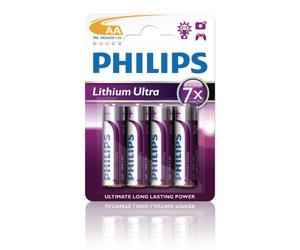 Philips FR6LB4A, Blister di 4 pile AA al litio ultra
