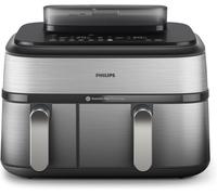 Philips Friggitrice ad Aria Air Fryer 2750W 9L Doppio Cestello Nero Silver NA555