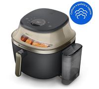 PHILIPS Airfryer Serie 5000 da 7.2L con vapore NA543/00 FRIGGITRICE AD ARIA, capacità 7,2 l, Max potenza 2000 W, 12 programmi, 40 °C a 200 °C, Nero/Champaigne