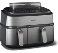 Philips 5000 series Airfryer doppio cestello con cottura a vapore, friggitrice ad aria da 9.0L, 19 metodi di cottura, App per ricette, NA555/00
