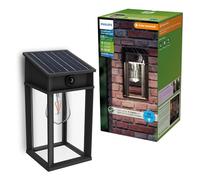 Philips Geri Lampada solare da parete, per esterni, UltraEfficient, lampadina solare sostituibile, sensore di movimento, 4000K, Nero