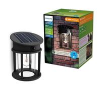 Philips Geri Lampada solare da parete rotonda, per esterni, Ultraefficient, Lampadina solare sostituibile, Sensore di movimento, 4000K, Nero