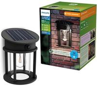 Philips Geri Lampada solare da parete rotonda, per esterni, Ultraefficient, Lampadina solare sostituibile, Sensore di movimento, 4000K, Nero