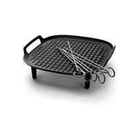 Philips Grill Kit XXL - accessorio airfryer da 7.2L, doppio strato, nero | Piastra antiaderente, con 6 spiedini, lavabile in lavastoviglie, app ricette incluse (HD9959/00)