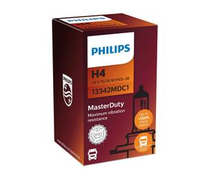 PHILIPS H4 Alogena MasterDuty Fino A +130% 24V 75/70W P43t-38 13342MDC1 3200K