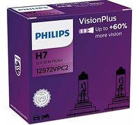 Lampada alogena PHILIPS H7 VisionPlus Plus 60% 12V/55W, 2 pezzo