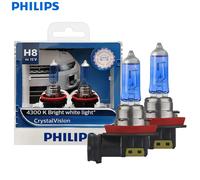 Philips H8 Crystal Vision Fendinebbia alogeno per auto 4300K Xenon Faro bianco 12V 35W Lampade PGJ19-1 Aggiornamento originale 12360CVS2