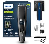 PHILIPS Hair Clipper Serie 7000 Regolacapelli Con Tecnologia Trim-N-Flow Pro, Modello Hc7650/15, Argento Nero