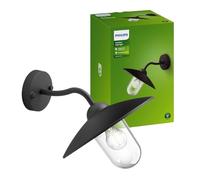 Philips Hammock, Applique LED da esterno, Alluminio, Nero | Resistente a intemperie, Durevole in alluminio, Design classico, Lampadina E27 venduta separatamente