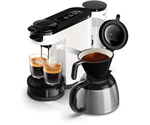 Philips HD6592/04 - Filtro per interruttore e filtro per macchina da caffè, tecnologia di infusione 2 in 1, contenitore per acqua da 1 litro, 7 tazze in una sola passata, colore: bianco