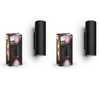 Philips Hue Appear Applique per Esterni, Confezione da 2, Alluminio | Luce Atmosfera Bianca e a Colori, Smart LED, 8 W, 1.180 lm, IP44, verso Alto e Basso, Richiede Hue Bridge, Casa Connessa