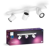 Philips Hue Argenta, Lampada da soffitto con 3 faretti, bianco | Faretti LED dimmerabili, Smart Home, Controllo vocale e da app, 16 milioni di colori, Lampadine GU10 incluse