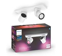 Philips Hue Argenta White & Color Ambiance Lampada da soffitto con due faretti, faretti LED dimmerabili per il sistema Hue, controllo intelligente della luce tramite voce e app.