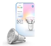 Philips Hue Essential Faretto spot Smart LED GU10, White and color ambiance, 4,7 W, 2.200 K-6.500 K, 345 lumen, intensità regolabile, compatibile con Alexa, Google Assistant e Apple Home, conf. da 1