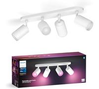 Philips Hue White & Color Ambiance Fugato Spot 4 flg. bianco 4x350lm, dimmerabile, 16 milioni di colori, controllabile tramite app, compatibile con Amazon Alexa (Echo, Echo Dot)