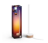 Philips Hue Gradient Signe Oak, Lampada da tavolo LED smart, Bianco | Luce bianca e colorata, 12 W, In quercia, Fusione di colori uniforme, Smart Home, Controllo vocale
