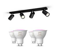 Philips Hue Kosipo Base Nera Per 4 Faretti + 4 Faretti Connessi Gu10 White & Color Ambiance