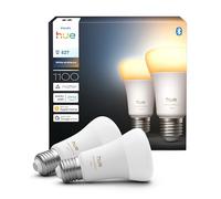 Philips Hue Lampada Smart LED A60, white amb., E27 Base, 8,1 W, spettro compl. 1.000 K-20.000 K, 1.100 lumen, int. regolabile, compatibile Alexa, Google Assistant e Apple Home, conf. da 2