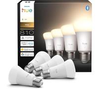 Lampada Philips Hue Smart LED A60, luce bianca calda 2.700 K, E27 Base, 9,5 W, 810 lumen, intensità regolabile, compatibile con Alexa, Google Assistant e Apple Home, conf. da 4