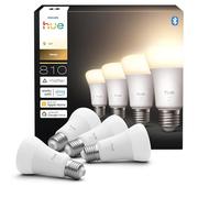 Lampada Philips Hue Smart LED A60, luce bianca calda 2.700 K, E27 Base, 9,5 W, 810 lumen, intensità regolabile, compatibile con Alexa, Google Assistant e Apple Home, conf. da 4