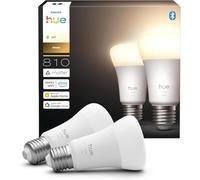 Lampada Philips Hue Smart LED A60, luce bianca calda 2.700 K, E27 Base, 9,5 W, 810 lumen, intensità regolabile, compatibile con Alexa, Google Assistant e Apple Home, conf. da 2