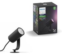 Philips Hue White and Color Ambiance Lily Faretto LED da Esterno, Faretto da Esterno con Estensione per Kit Base, Faretto smart da 8 W, Nero