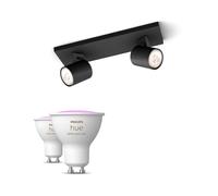 Philips Hue Myliving Runner Base Nera Per 2 Faretti + 2 Faretti Connessi Gu10 White & Color Ambiance