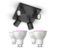 Philips Hue Myliving Runner Base Nera Per 4 Faretti + 4 Faretti Connessi Gu10 White & Color Ambiance